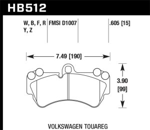 Volkswagen Touareg Brake Pads - Front - Hawk Performance - DTC-30 Race - `04-`05